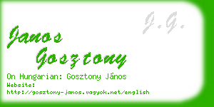 janos gosztony business card
