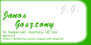 janos gosztony business card